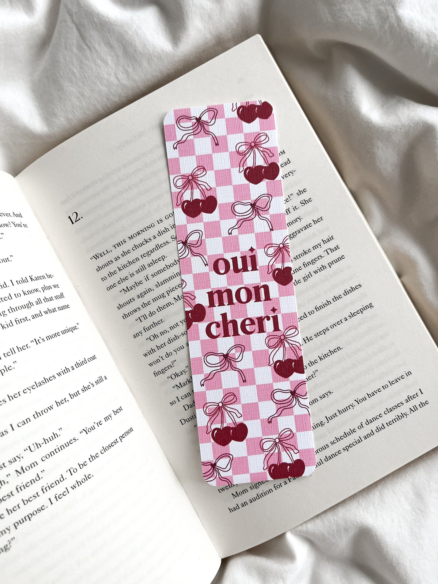 Oui Mon Cheri Bookmark | Cute Bow Bookmark