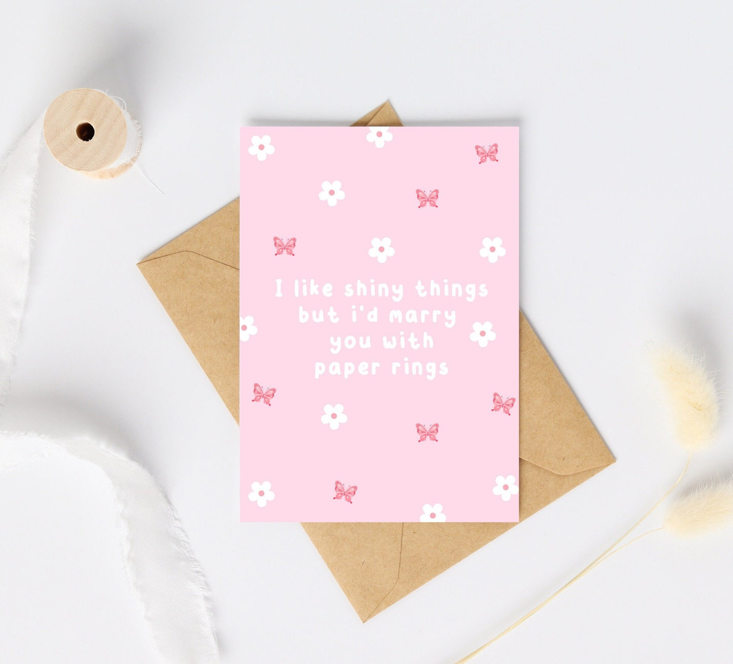 Paper Rings Card | I Like Shiny Things But I’d Marry You With Paper Rings | TS Inspired Card