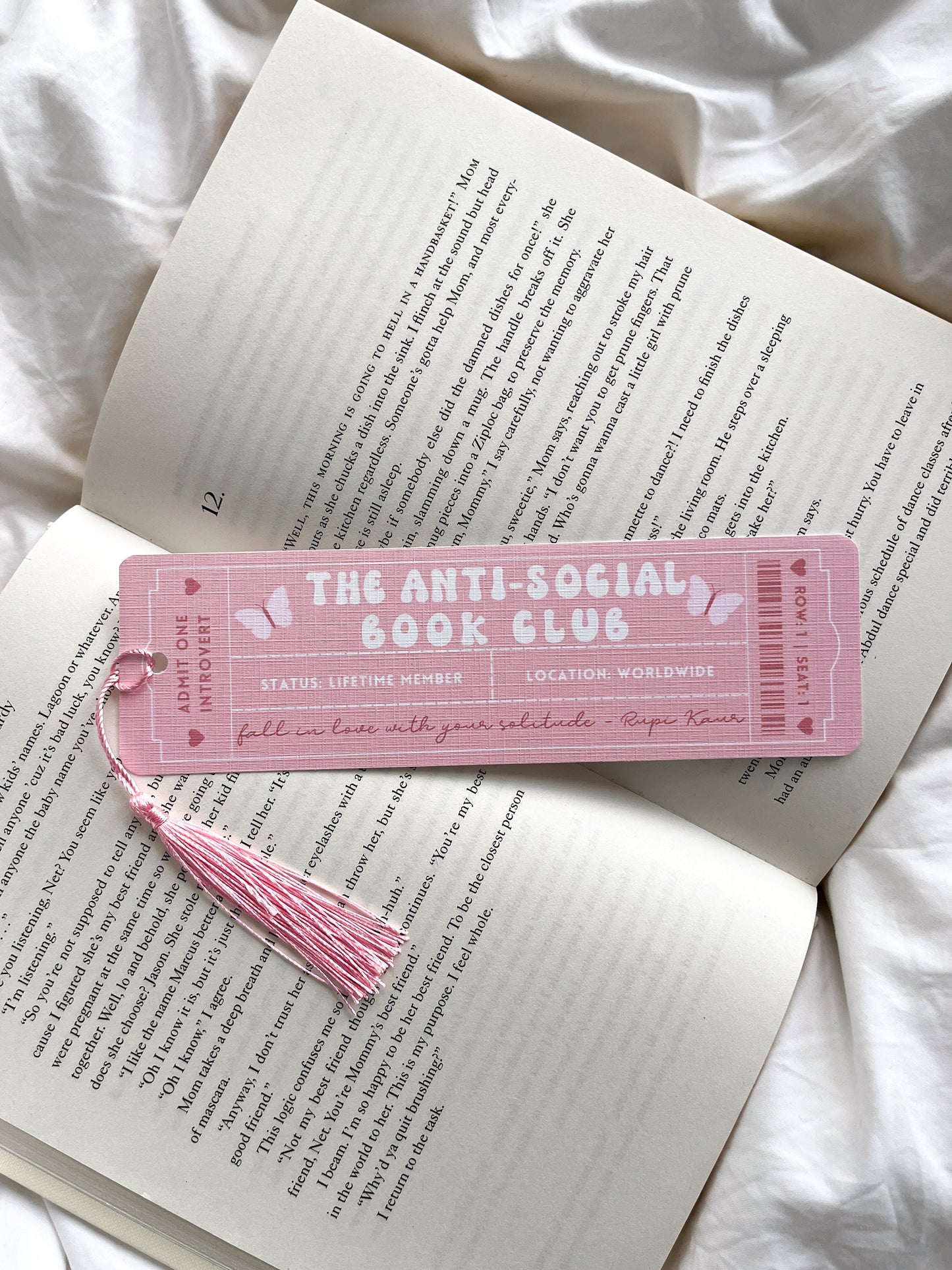 The Anti-Social Book Club Bookmark Ticket