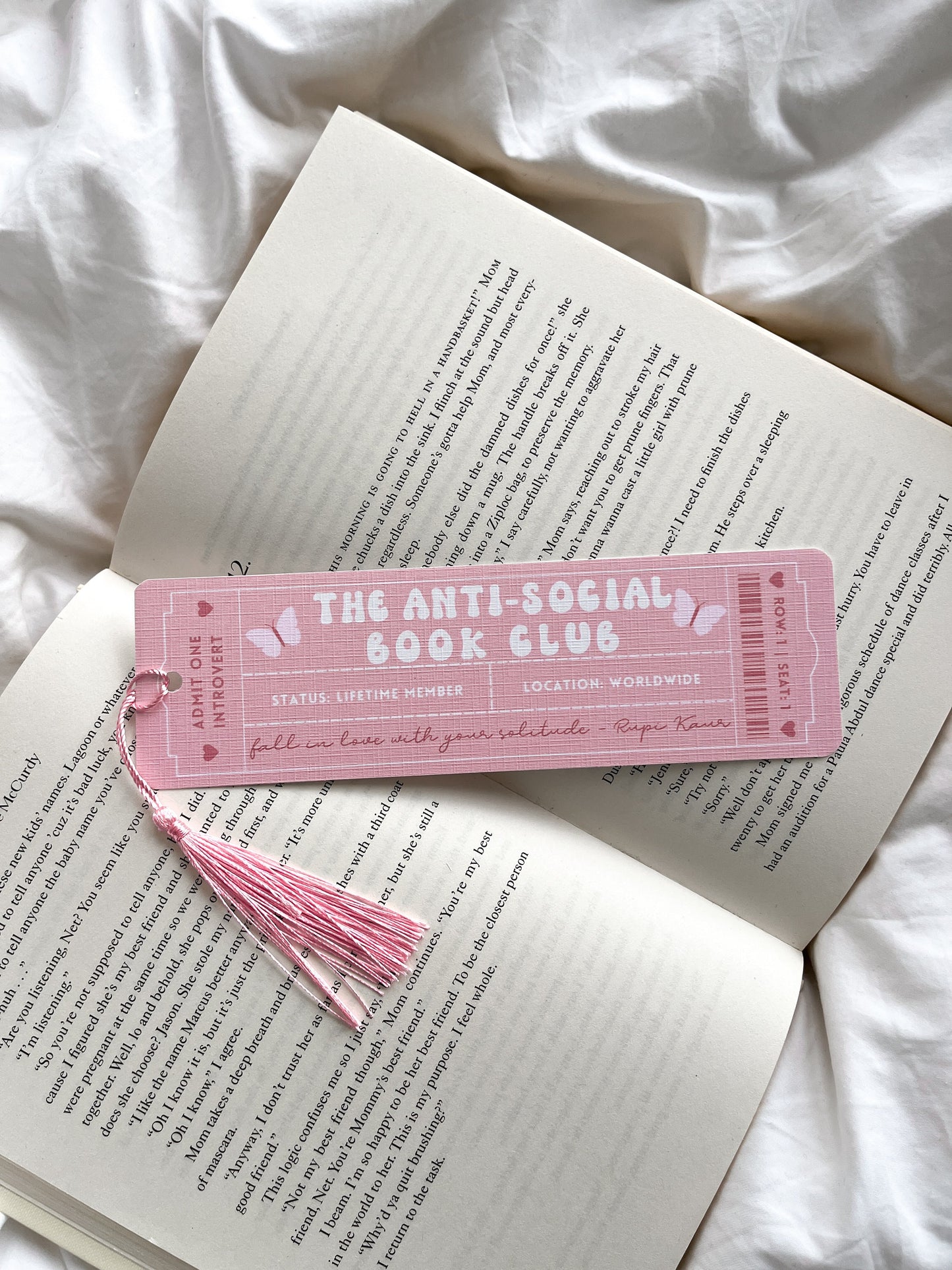 The Anti-Social Book Club Bookmark Ticket