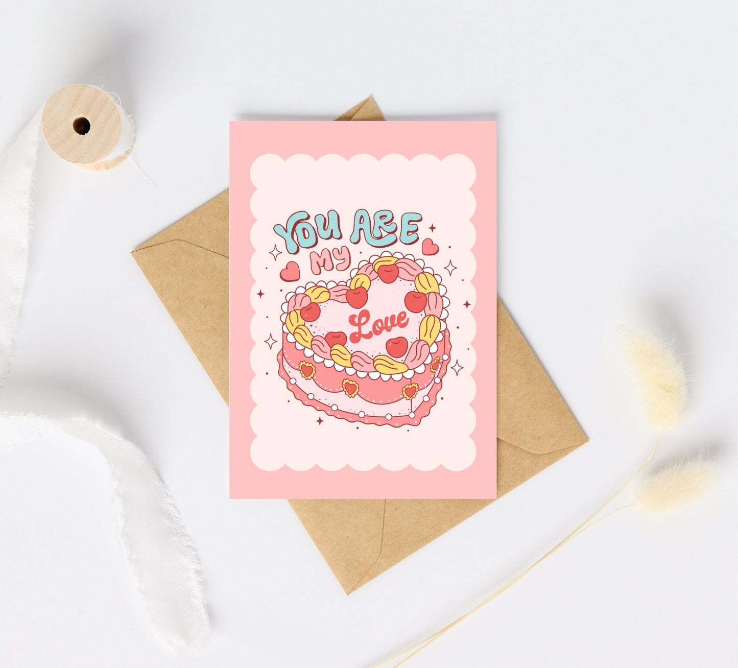 You Are My Love Cake Card | Retro Groovy Cake Card