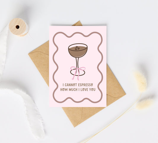 Espresso Martini Greeting Card | Love Card