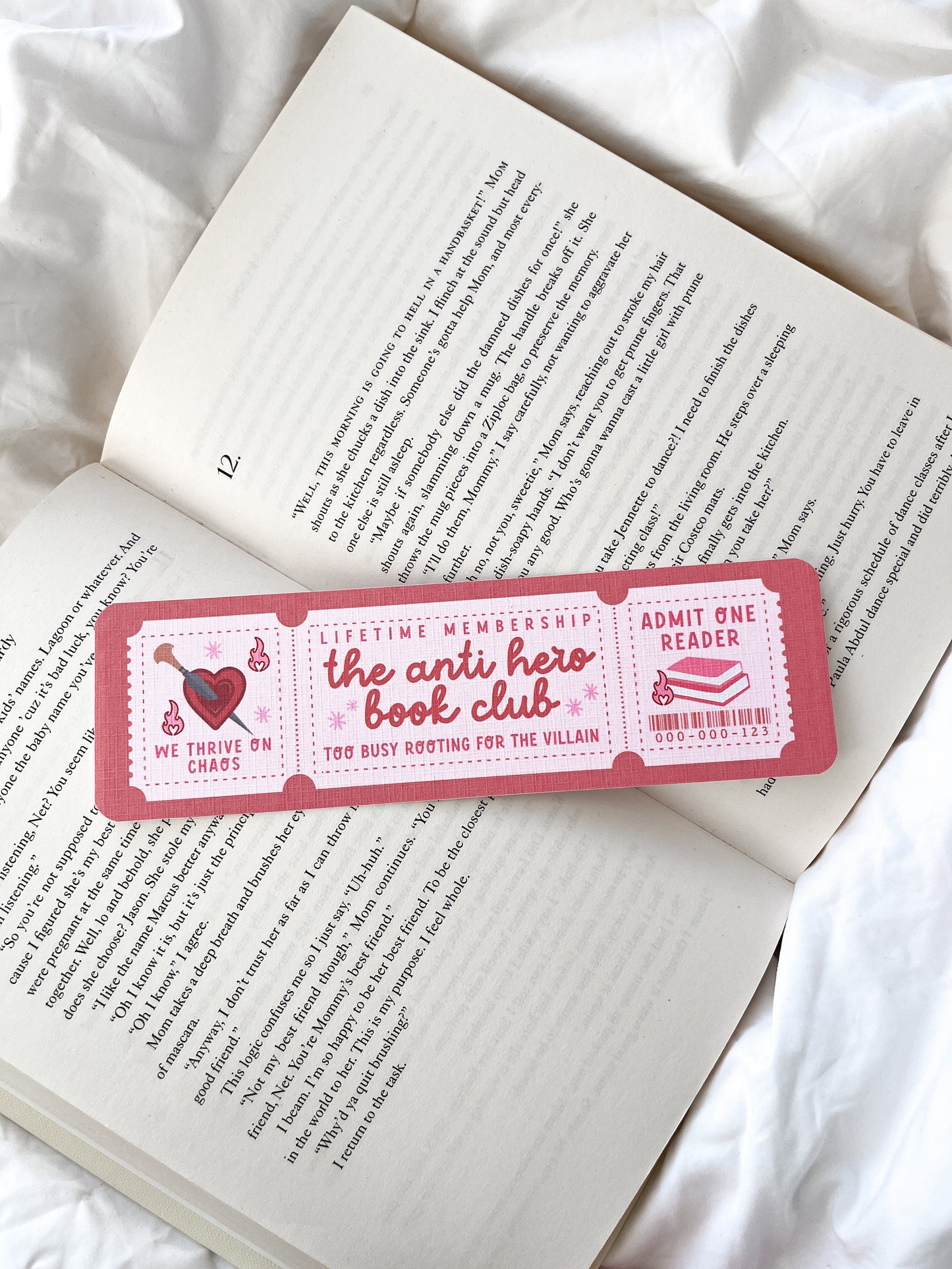 The Anti-Hero Book Club Bookmark Ticket