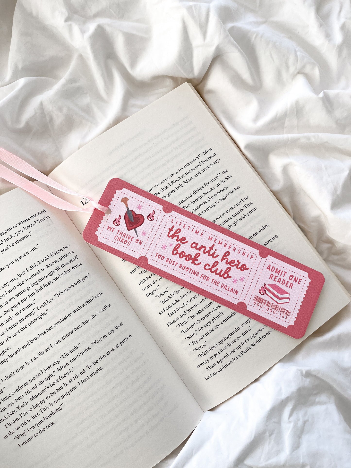 The Anti-Hero Book Club Bookmark Ticket