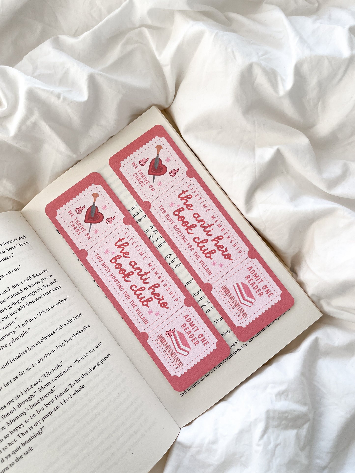 The Anti-Hero Book Club Bookmark Ticket