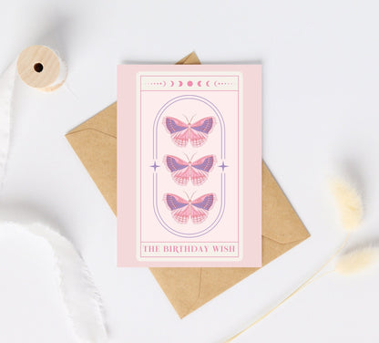 The Birthday Wish Tarot Birthday Card | Ethereal Butterfly Tarot Card