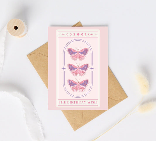 The Birthday Wish Tarot Birthday Card | Ethereal Butterfly Tarot Card