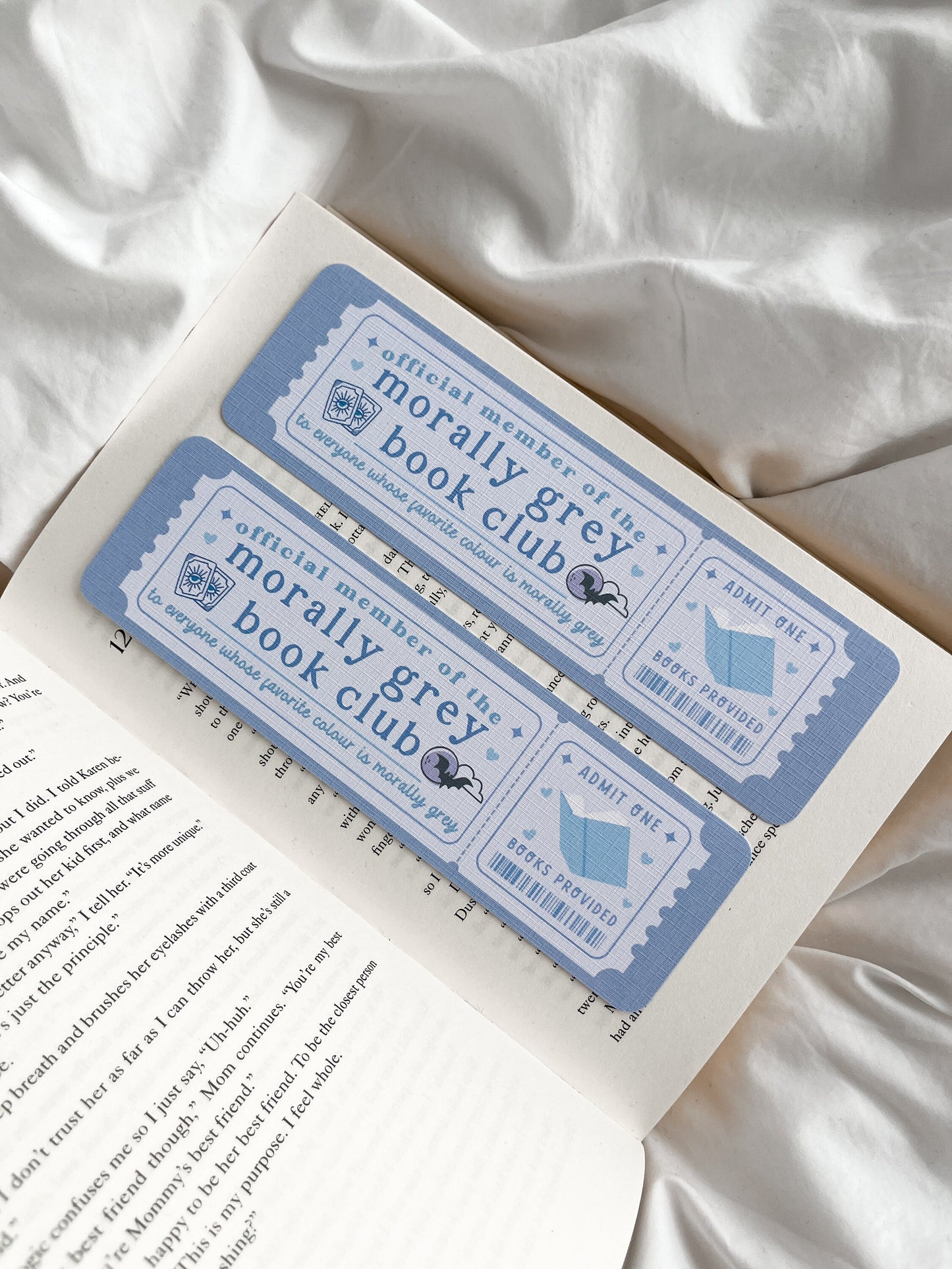 Morally Grey Book Club Bookmark Ticket