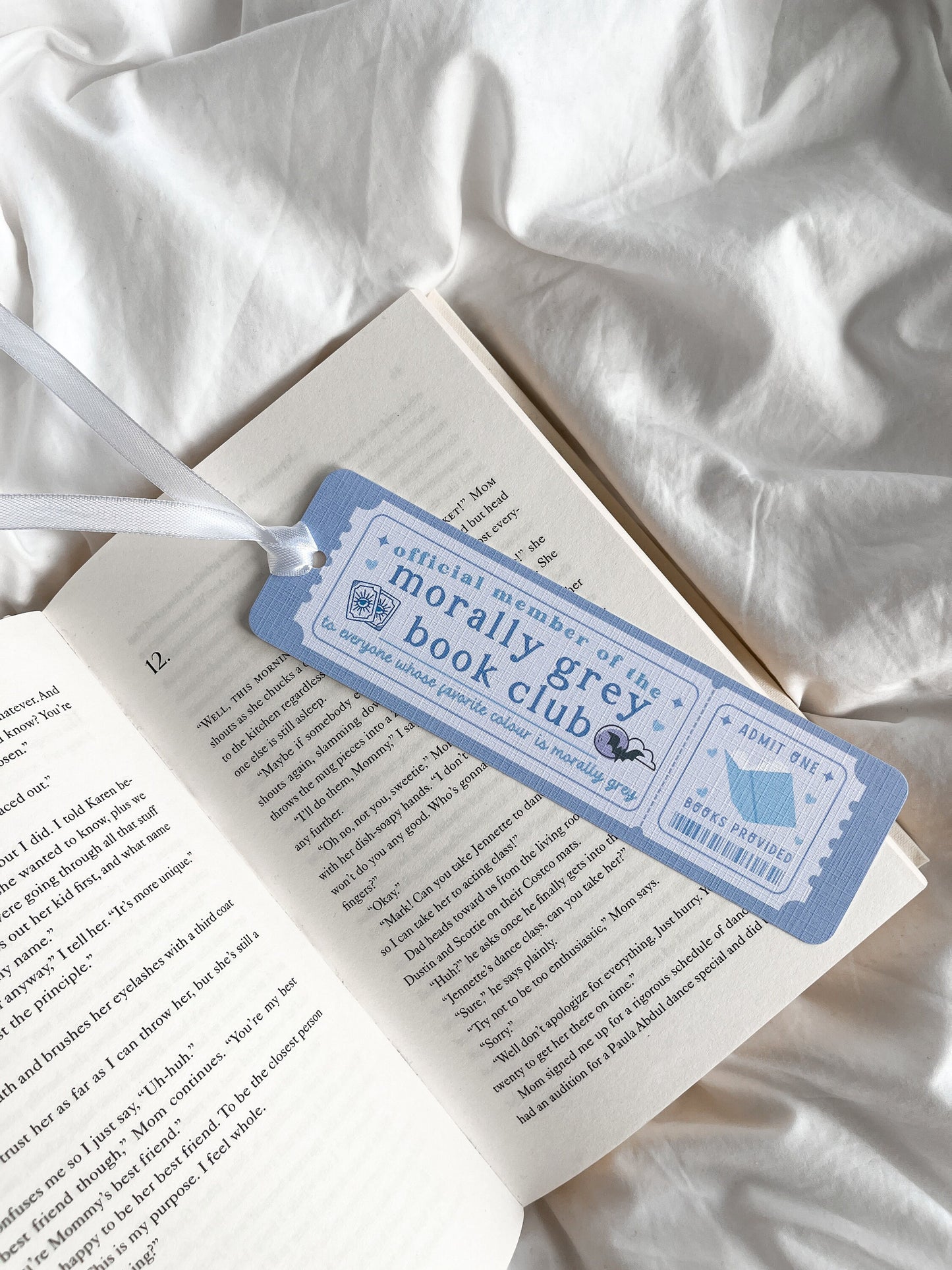 Morally Grey Book Club Bookmark Ticket