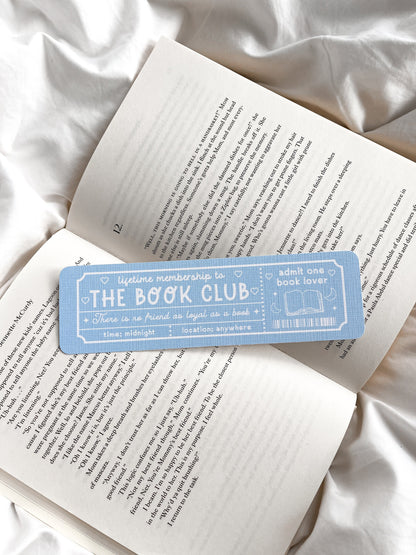 The Book Club Ticket Bookmark | Book Lovers Club
