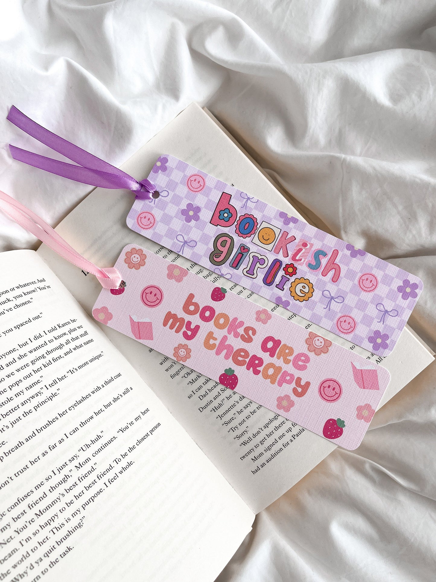 Books Are My Therapy Bookmark | Groovy Retro Bookmark