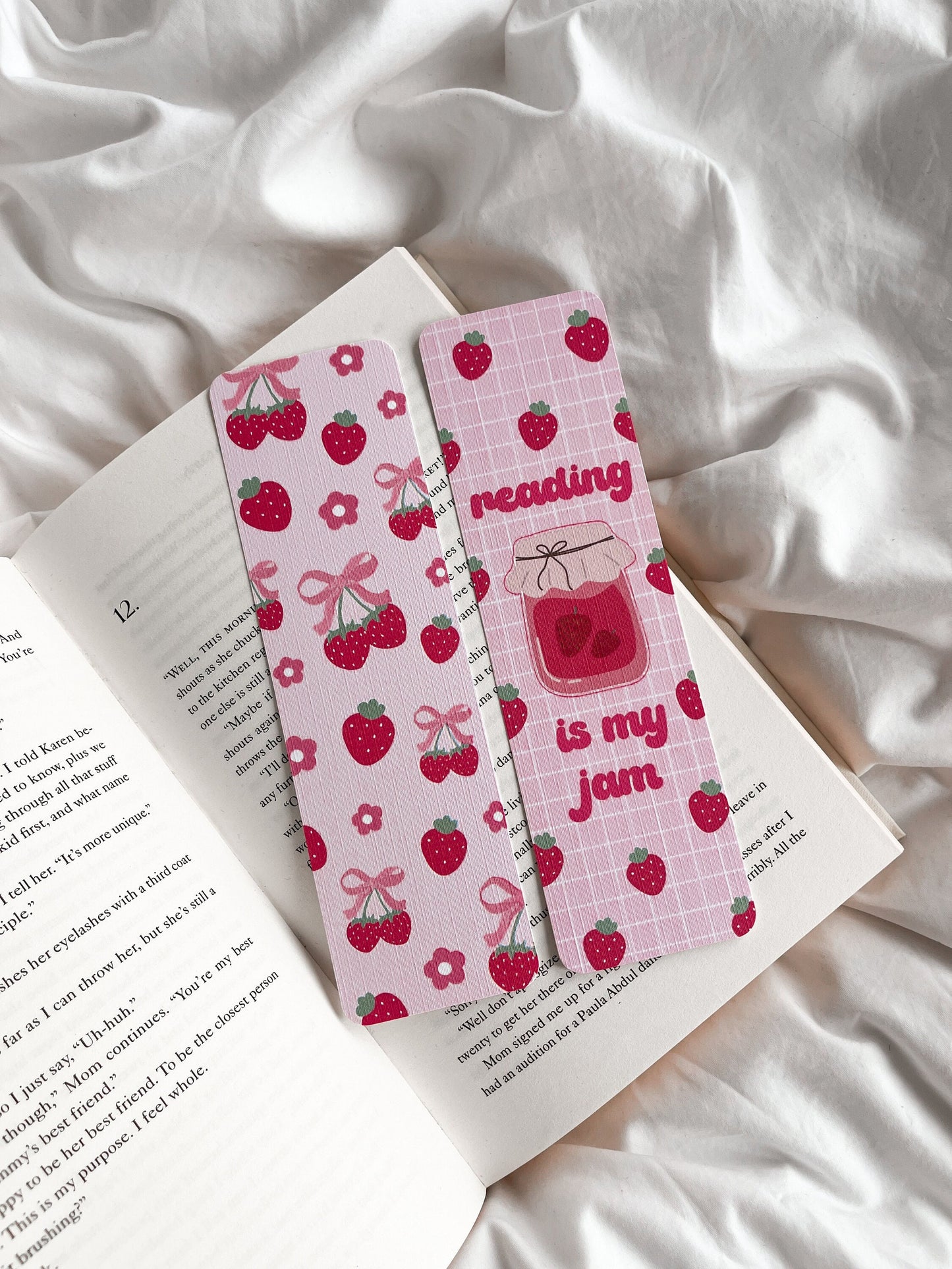 Reading Is My Jam Bookmark | Strawberry Bookmark