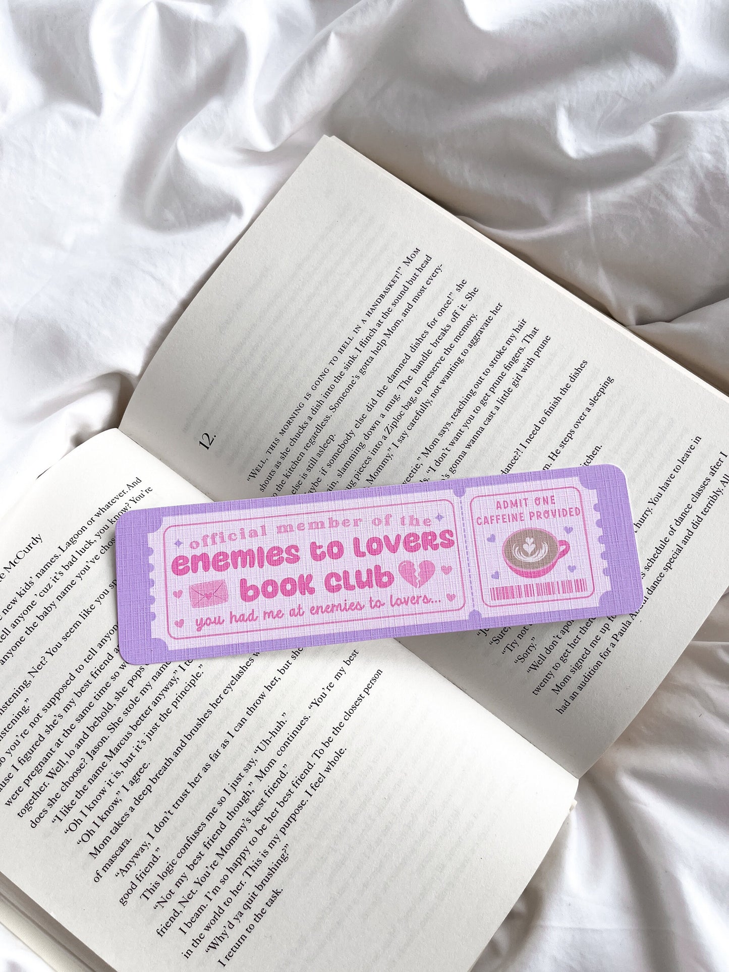 Enemies To Lovers Book Club Bookmark Ticket