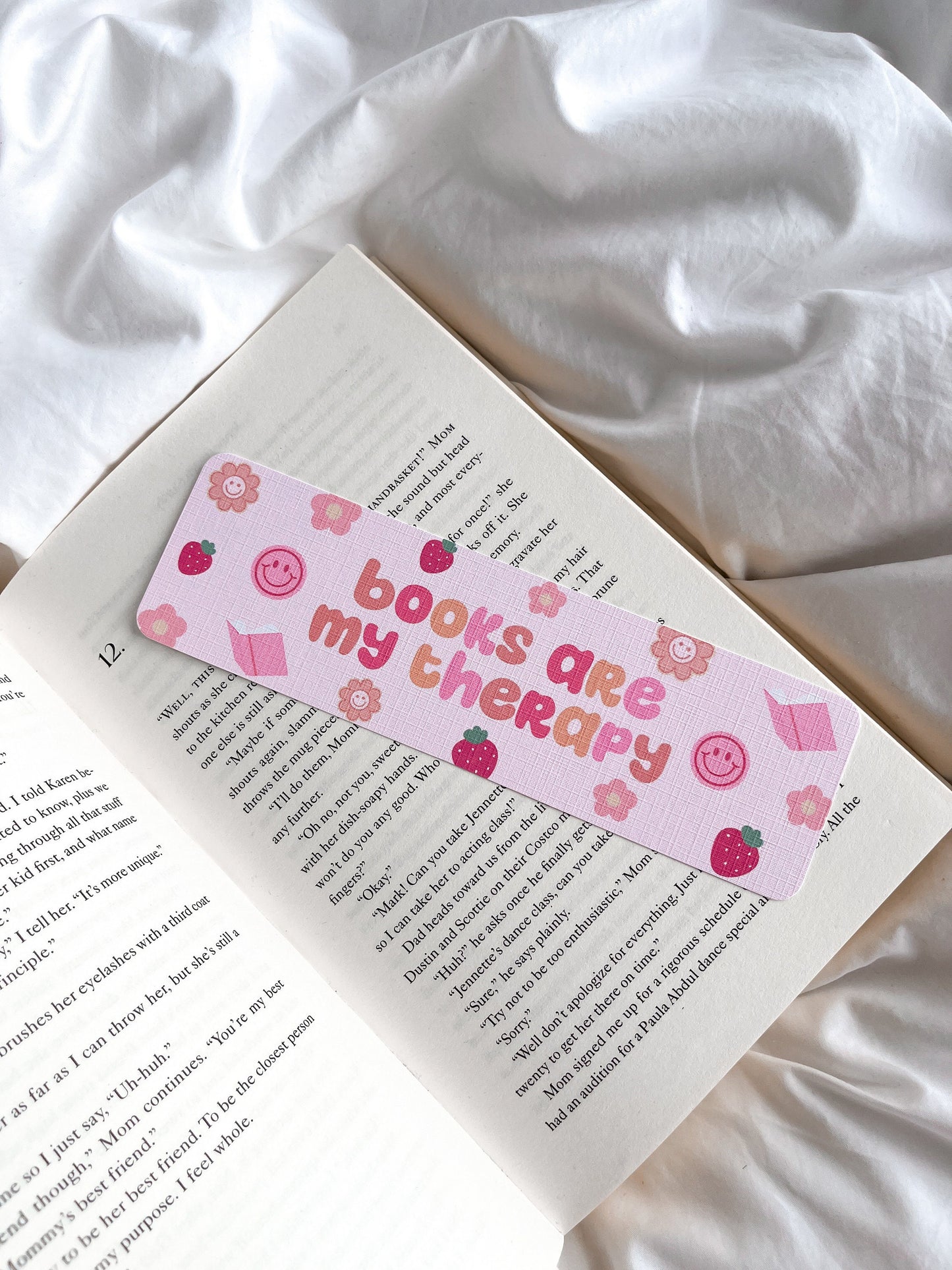 Books Are My Therapy Bookmark | Groovy Retro Bookmark