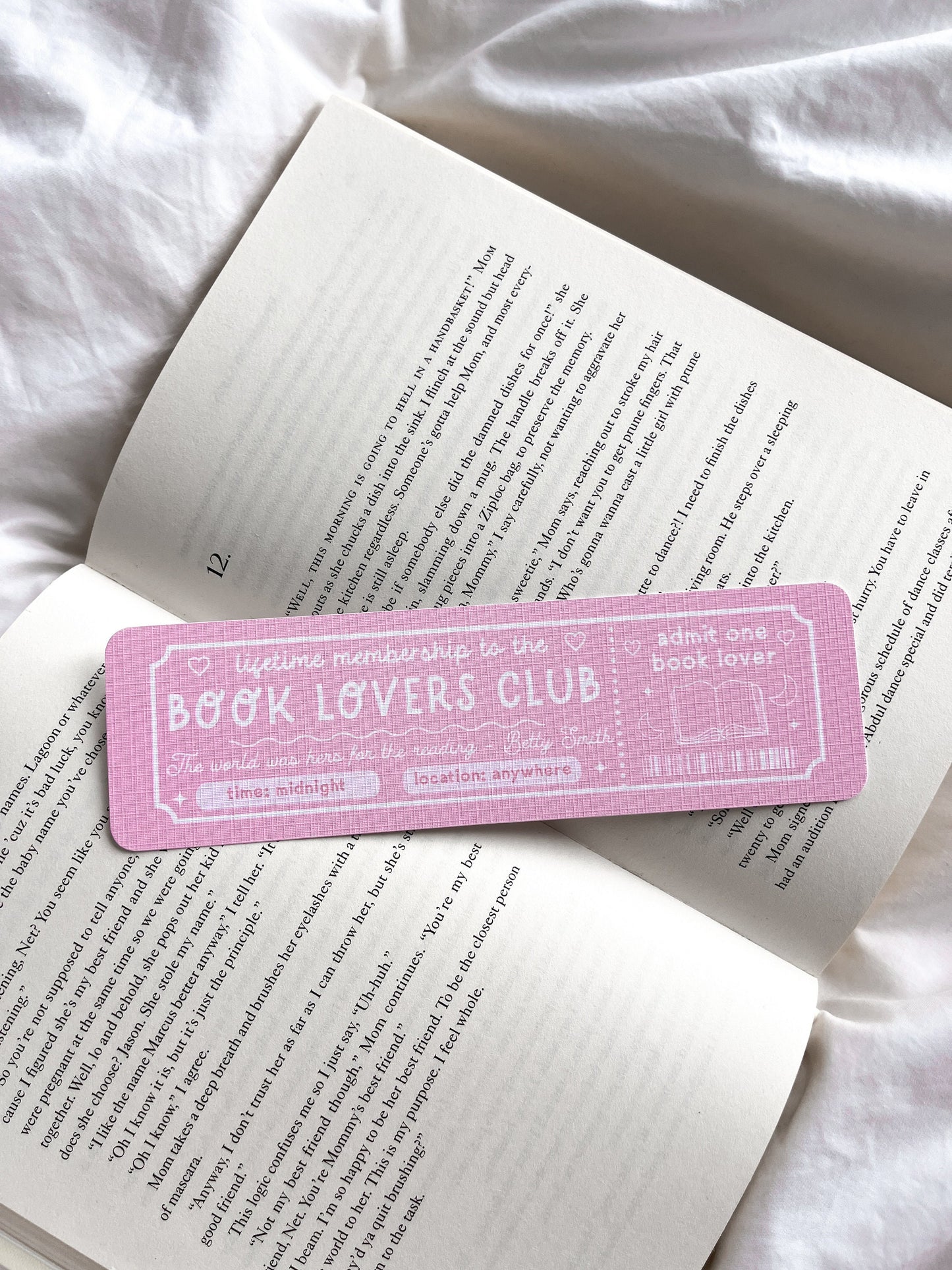 Book Lovers Club Bookmark | Feminist Bookmark | Bookmark Ticket | Bookish Gift | Book Club Bookmark