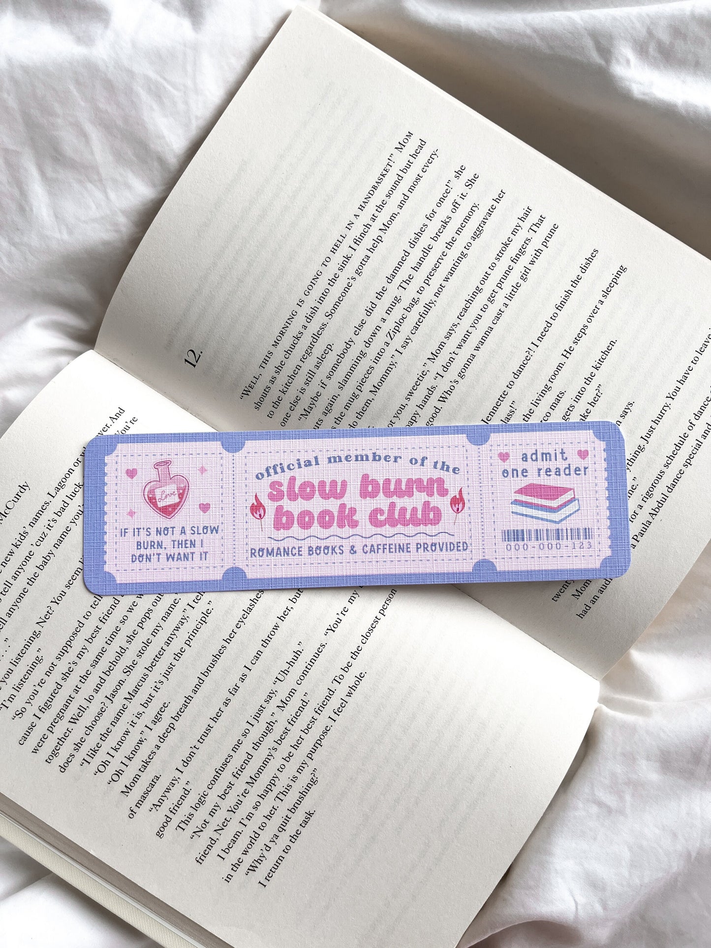 The Slow Burn Book Club Bookmark | Bookmark Ticket | Bookish Gift | Book Club Bookmark | Romance Era Bookmark