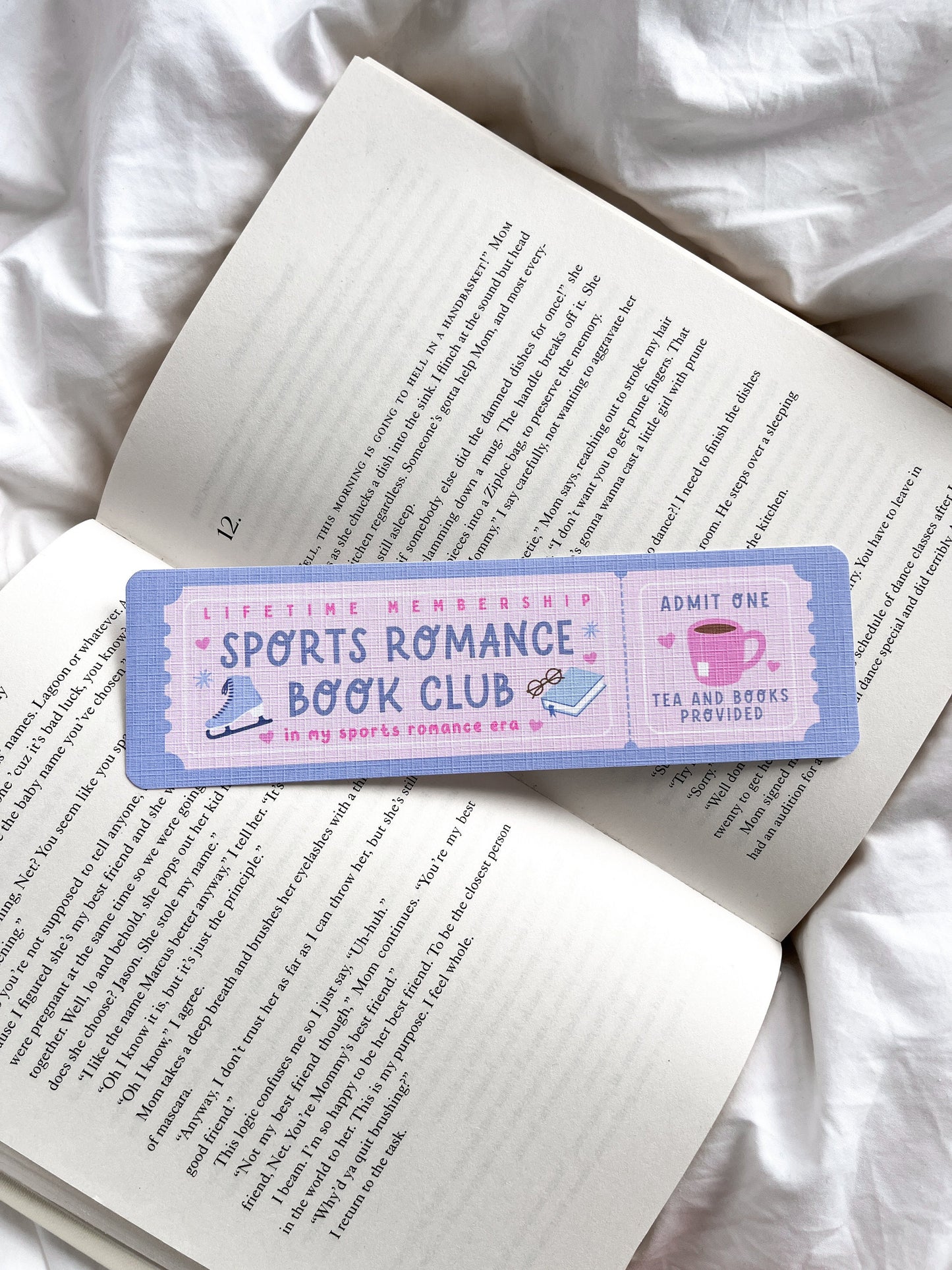 Sports Romance Book Club Bookmark | Romance Bookmark | Bookmark Ticket | Bookish Gift | Book Club Bookmark | Cute Bookmark