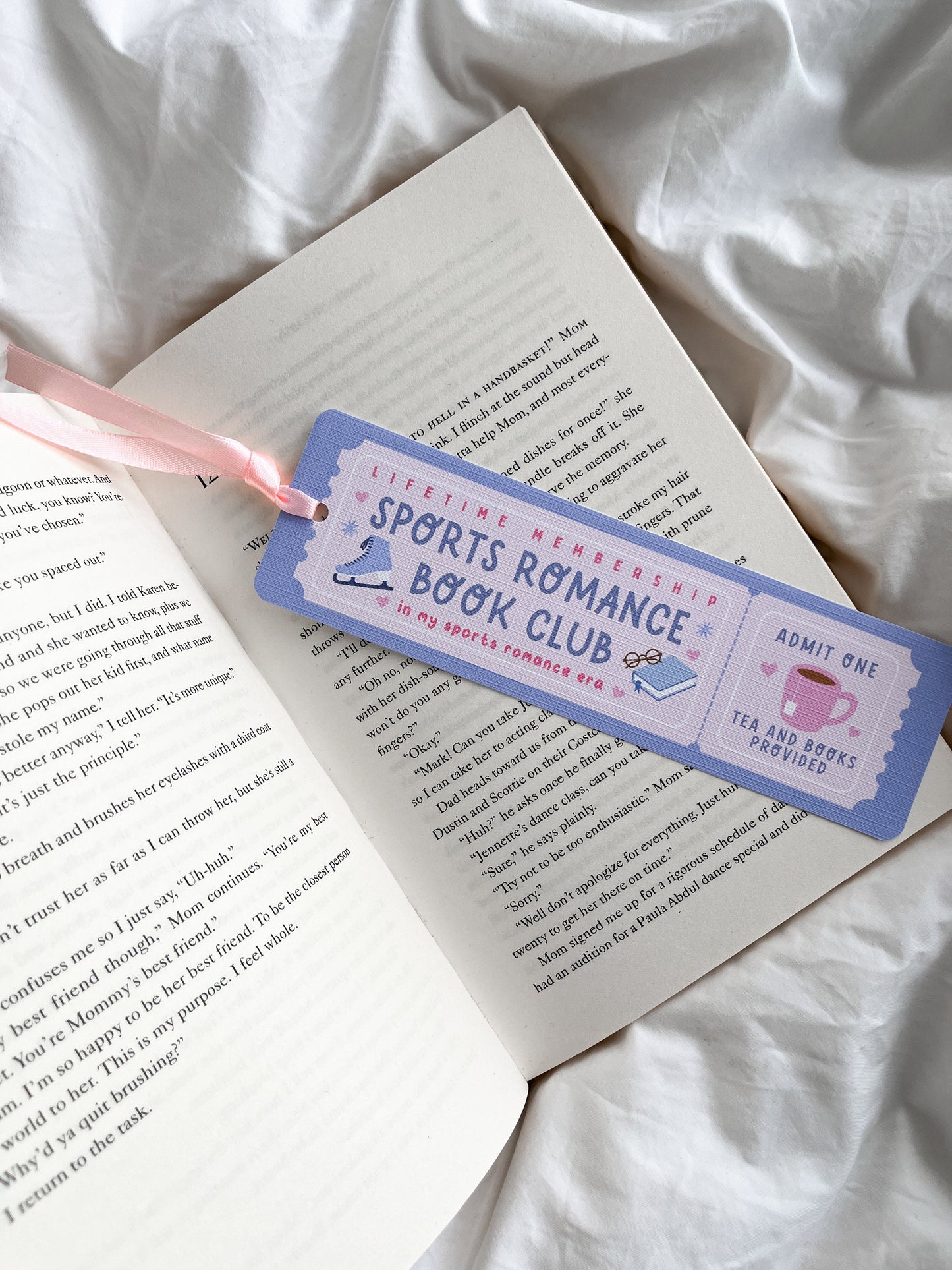 Sports Romance Book Club Bookmark | Romance Bookmark | Bookmark Ticket | Bookish Gift | Book Club Bookmark | Cute Bookmark