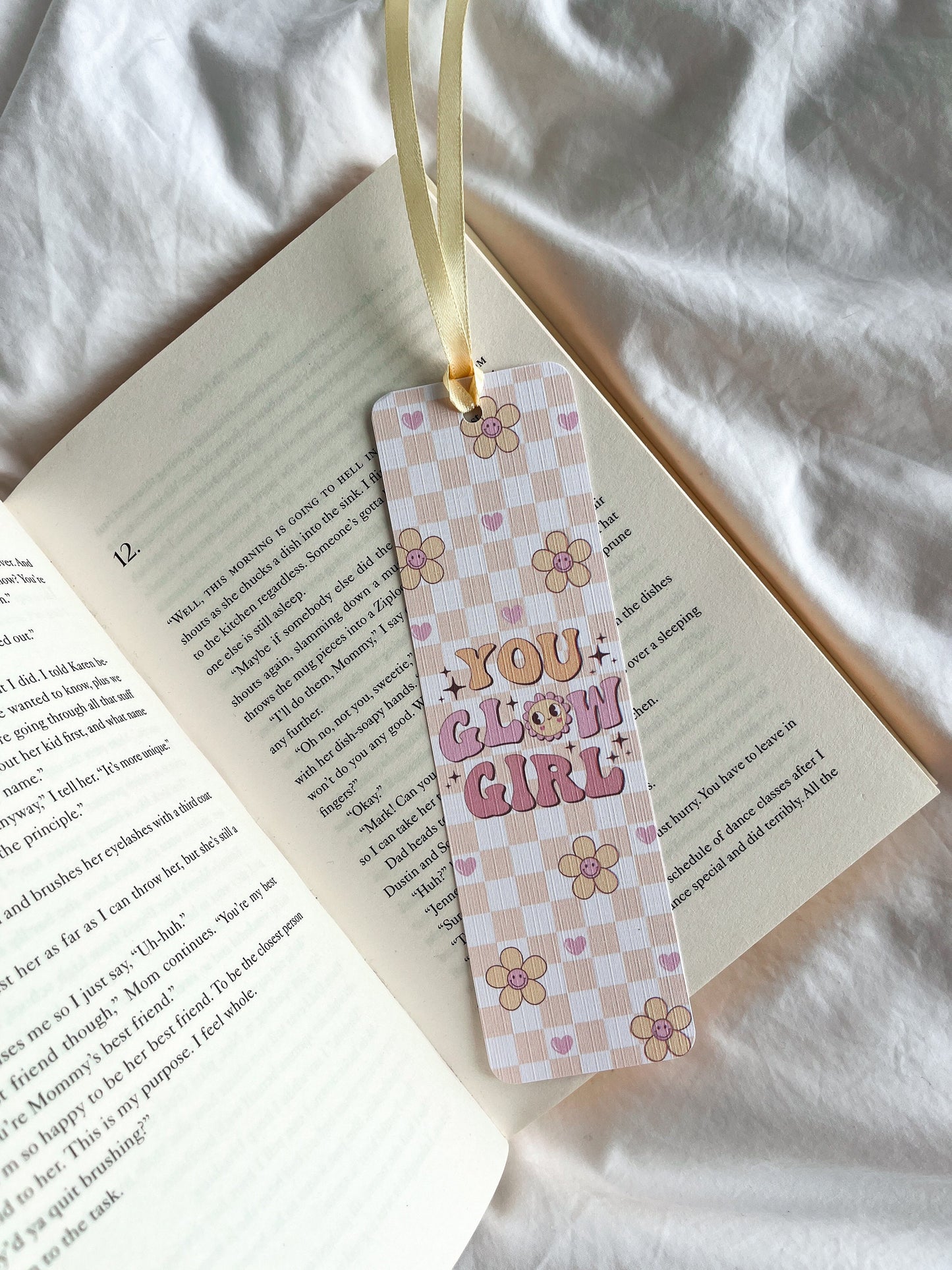 You Glow Girl Bookmark | Groovy Bookmark | Floral Bookmark | Cute Bookmark | Positivity Bookmark