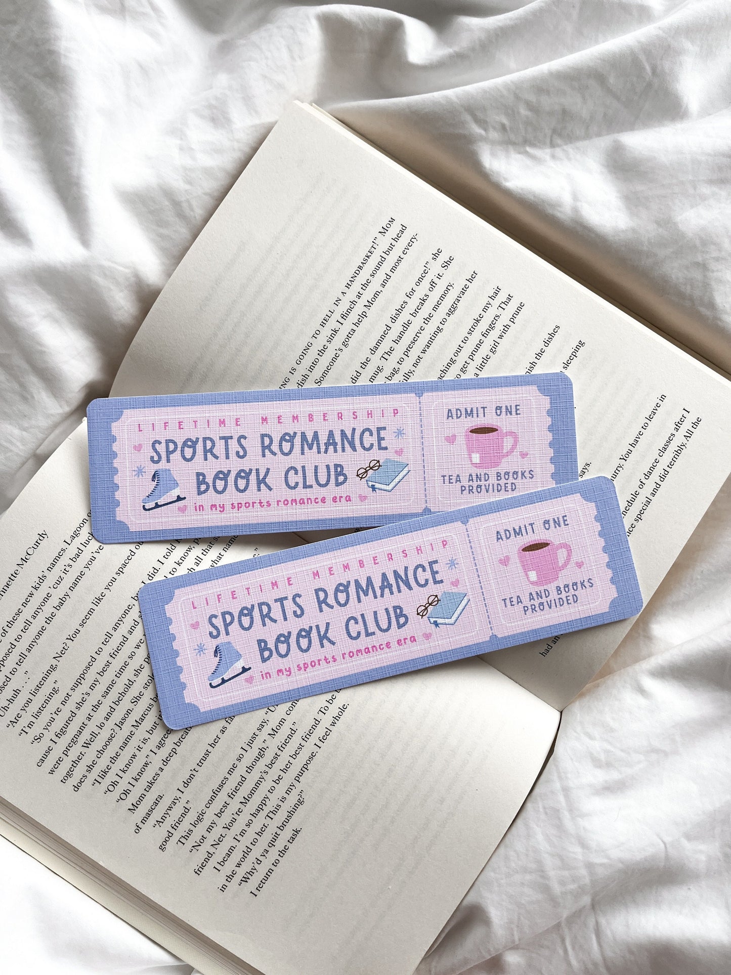 Sports Romance Book Club Bookmark | Romance Bookmark | Bookmark Ticket | Bookish Gift | Book Club Bookmark | Cute Bookmark