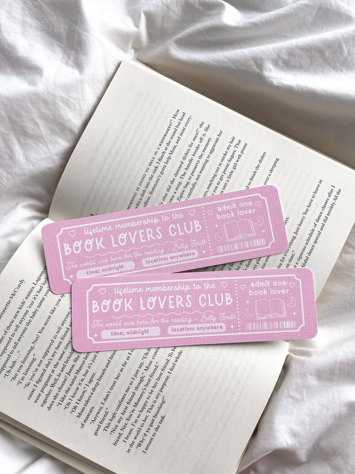 Book Lovers Club Bookmark | Feminist Bookmark | Bookmark Ticket | Bookish Gift | Book Club Bookmark