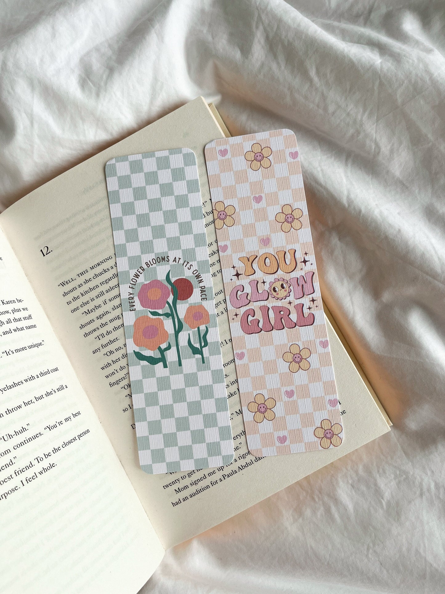 You Glow Girl Bookmark | Groovy Bookmark | Floral Bookmark | Cute Bookmark | Positivity Bookmark