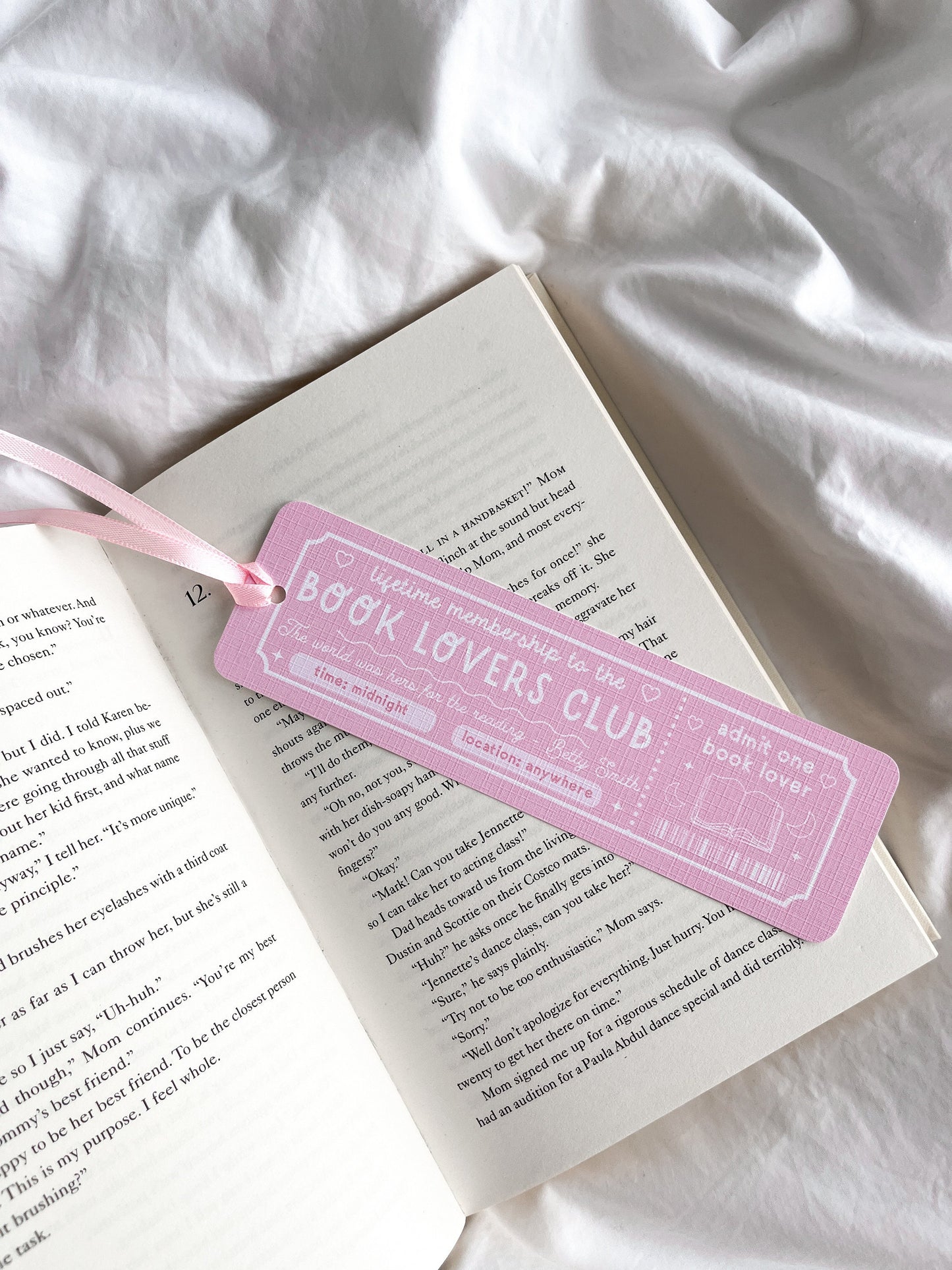 Book Lovers Club Bookmark | Feminist Bookmark | Bookmark Ticket | Bookish Gift | Book Club Bookmark