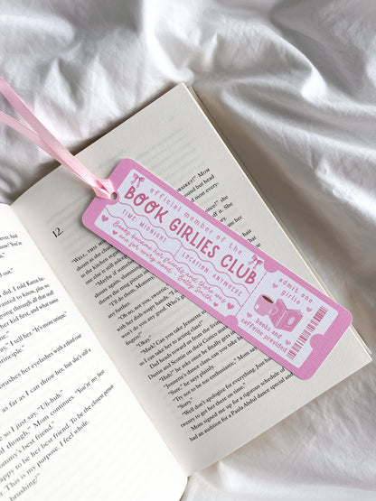 Bookish Girlies Book Club Bookmark | Feminist Bookmark | Bookmark Ticket | Bookish Gift | Book Club Bookmark | Cute Bookmark