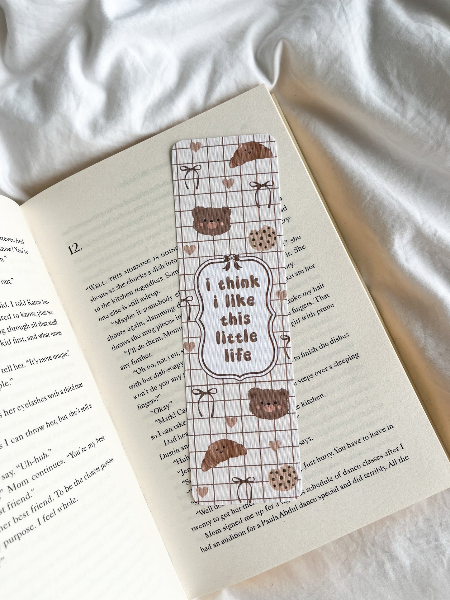 I Think I Like This Little Life Bookmark | Girly Girl Era | Soft Girl Bookmark | Teddy Bear Bookmark | Cute Bookmark