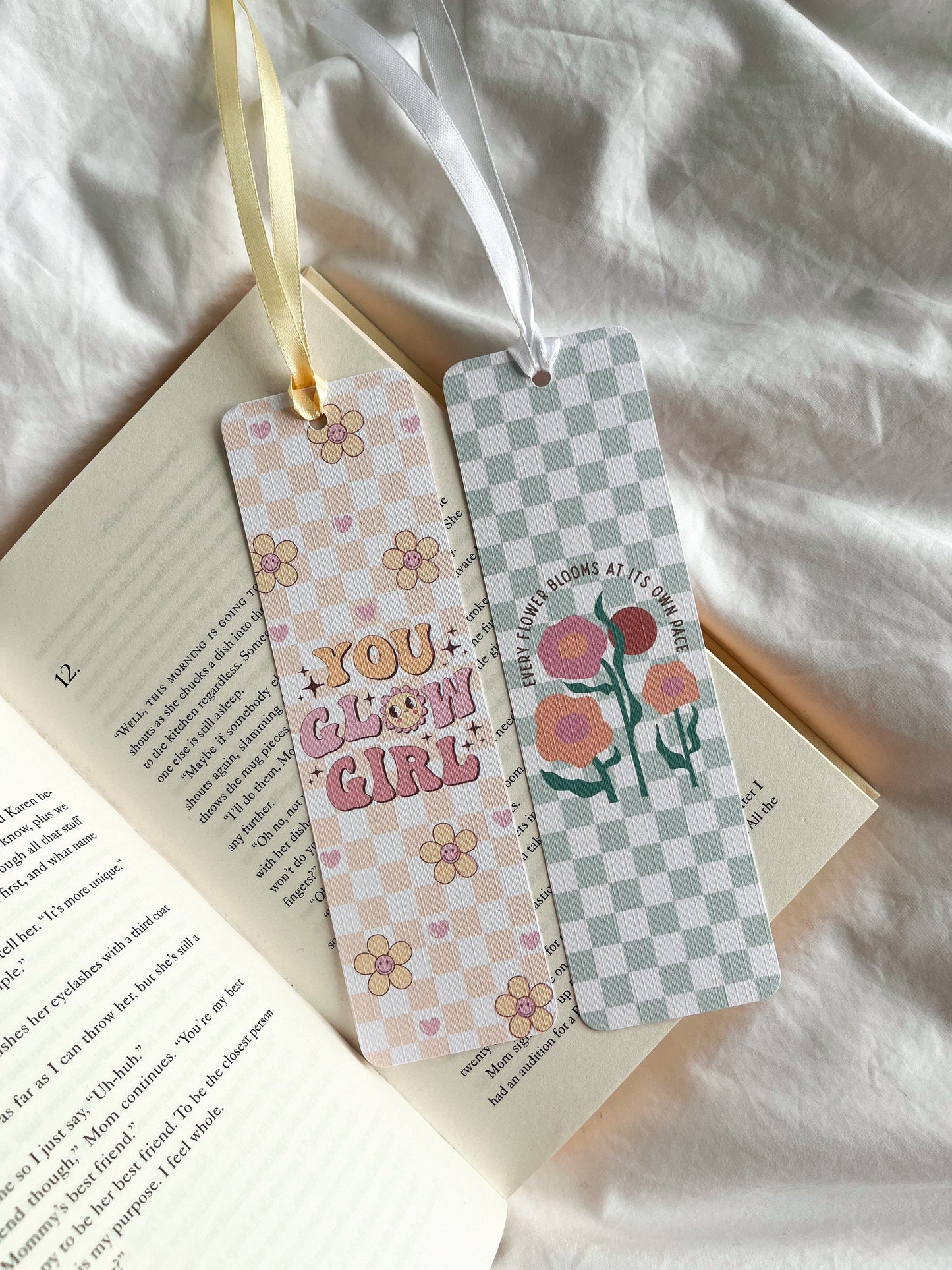 You Glow Girl Bookmark | Groovy Bookmark | Floral Bookmark | Cute Bookmark | Positivity Bookmark