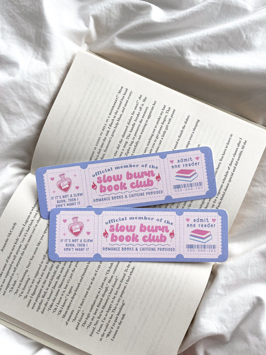 The Slow Burn Book Club Bookmark | Bookmark Ticket | Bookish Gift | Book Club Bookmark | Romance Era Bookmark