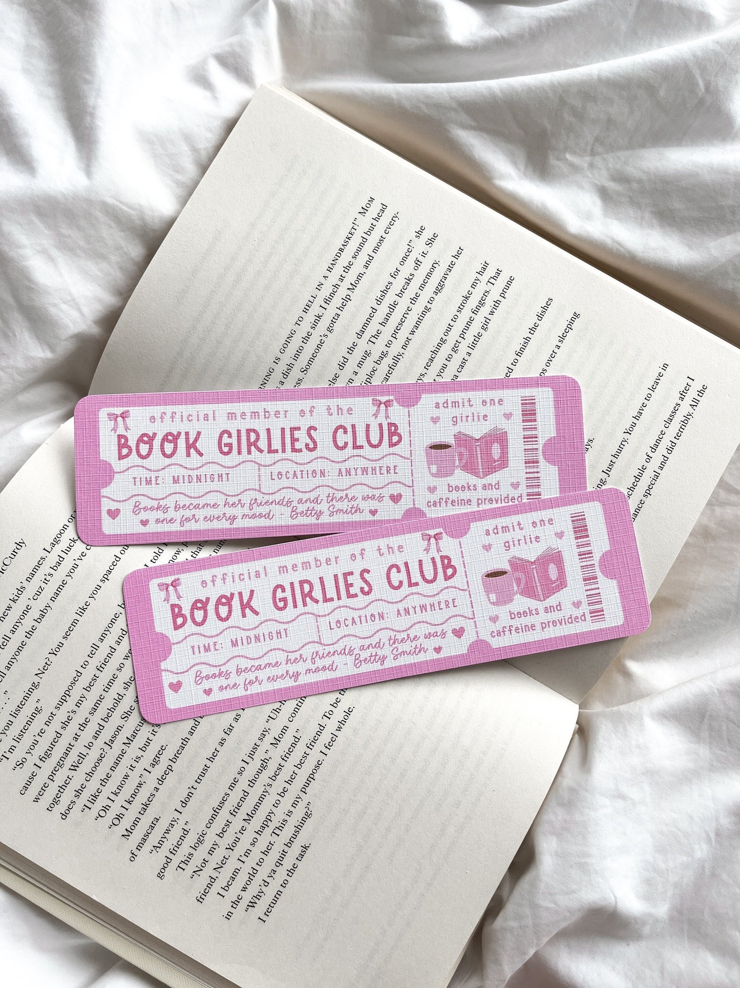 Bookish Girlies Book Club Bookmark | Feminist Bookmark | Bookmark Ticket | Bookish Gift | Book Club Bookmark | Cute Bookmark