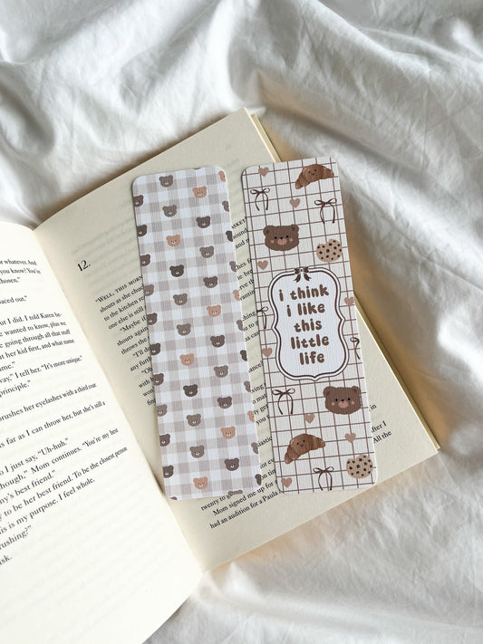 I Think I Like This Little Life Bookmark | Girly Girl Era | Soft Girl Bookmark | Teddy Bear Bookmark | Cute Bookmark