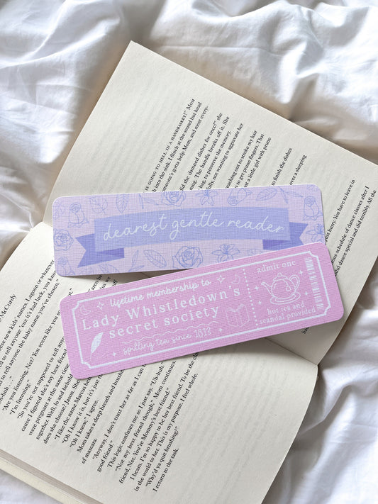 Dearest Gentle Reader Bookmark | Bridgerton Bookmark | Lady Whistledown Society Papers | Romance Bookmark