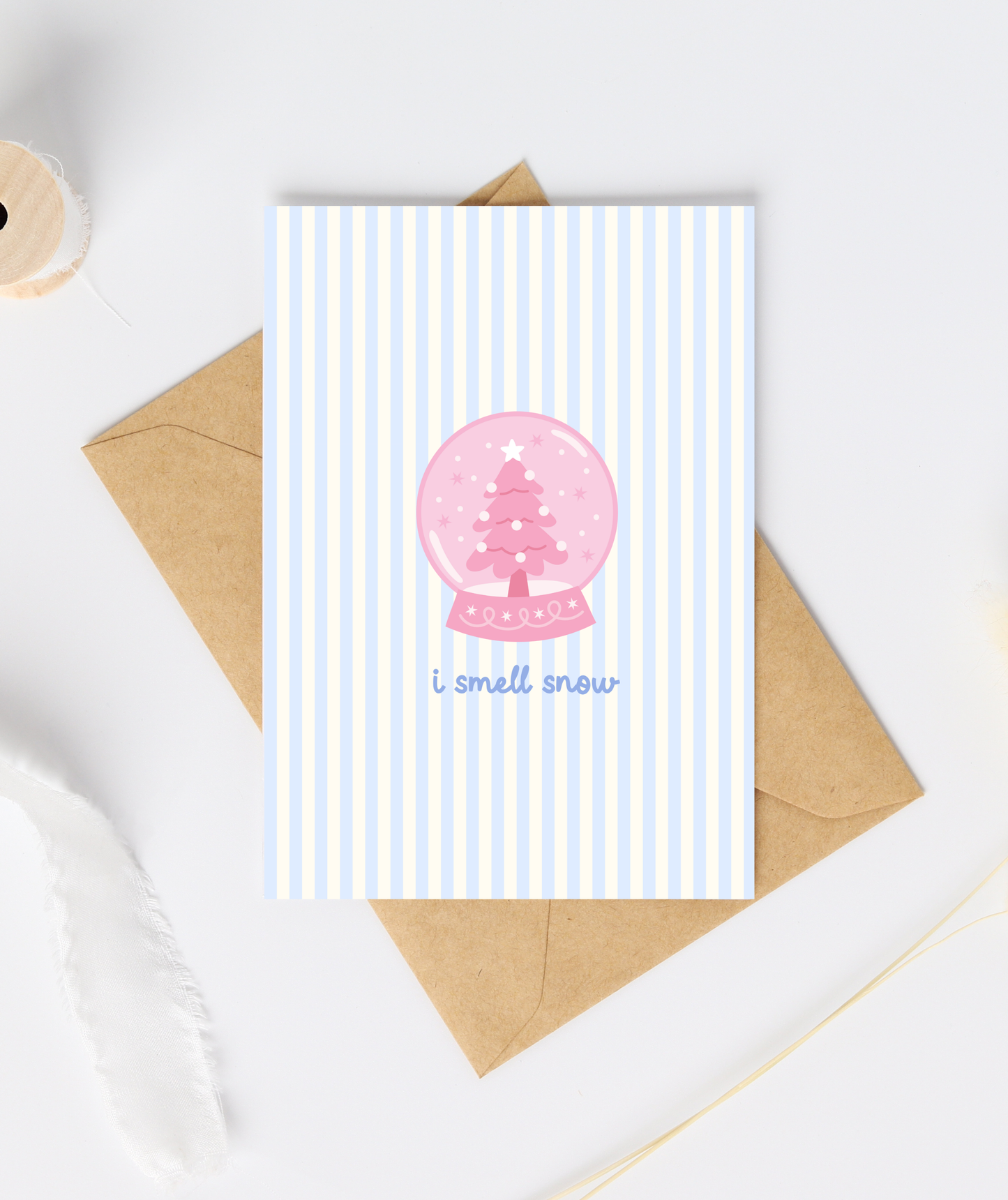 I Smell Snow Christmas Card | Snow Globe