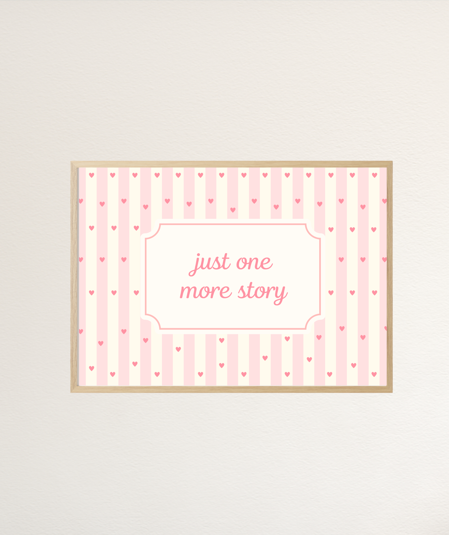 Striped Just One More Story Love Hearts Art Print