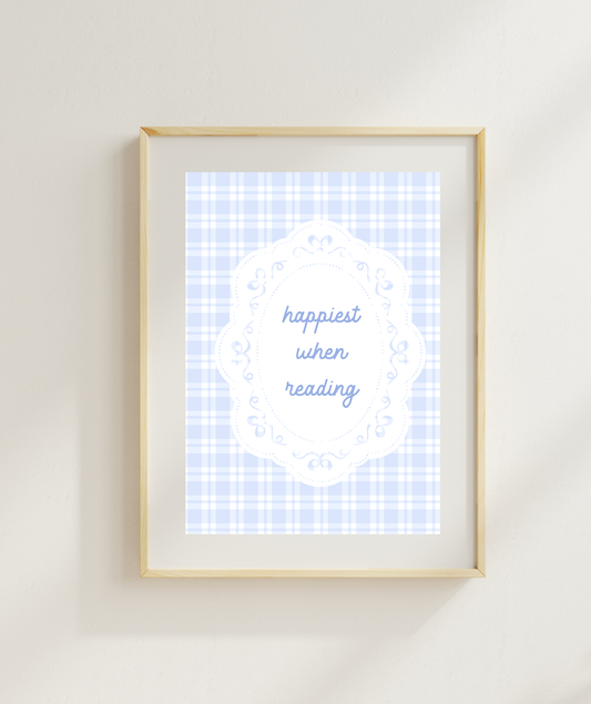 Happiest When Reading Art Print | Library Art Print