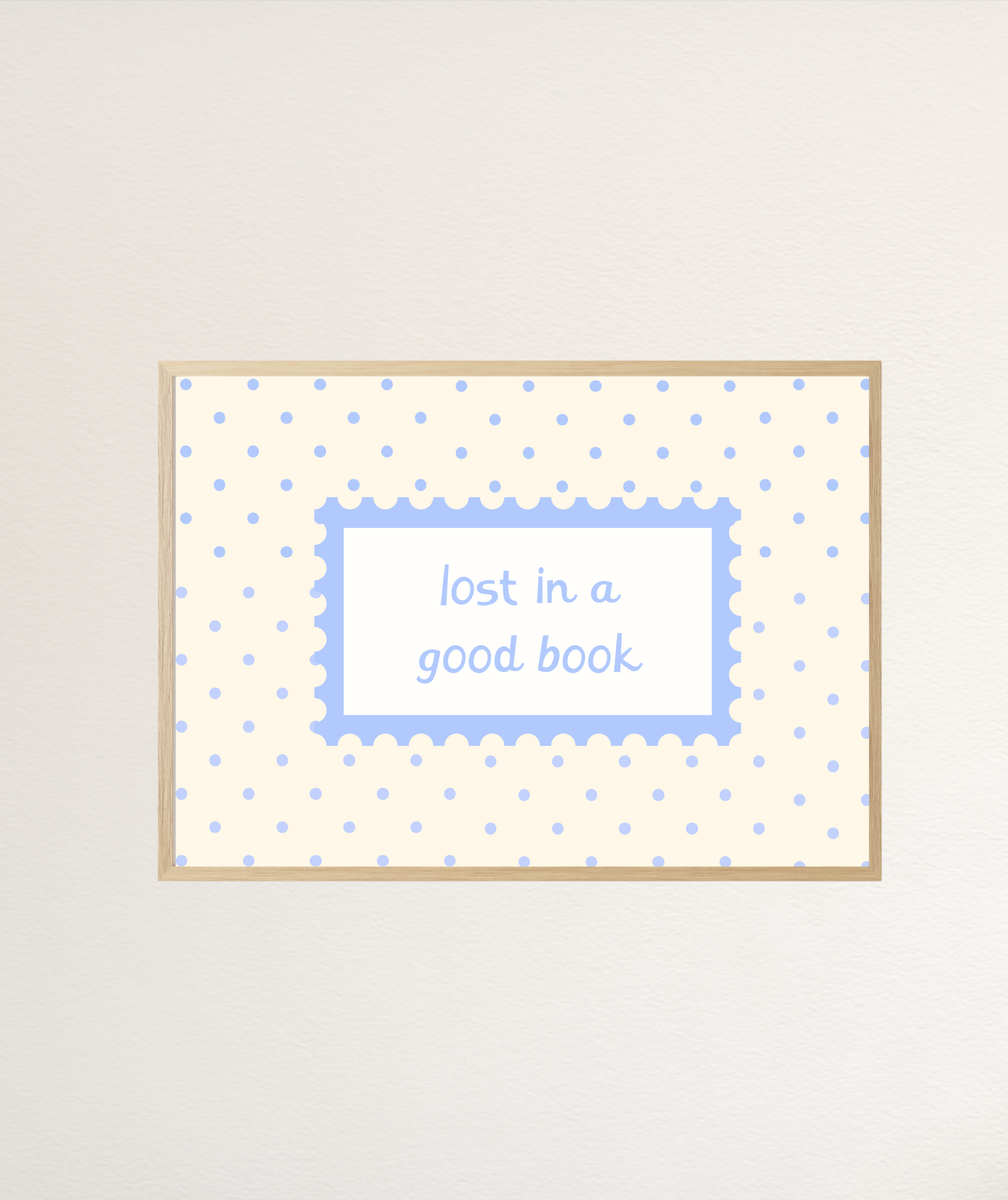Lost In A Good Book Polka Dot Butter Yellow Art Print