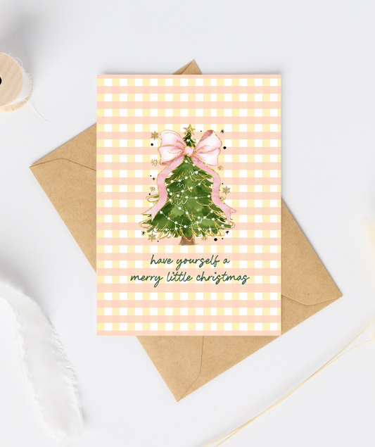 Coquette Christmas Tree Card | Have Yourself A Merry Little Christmas Card