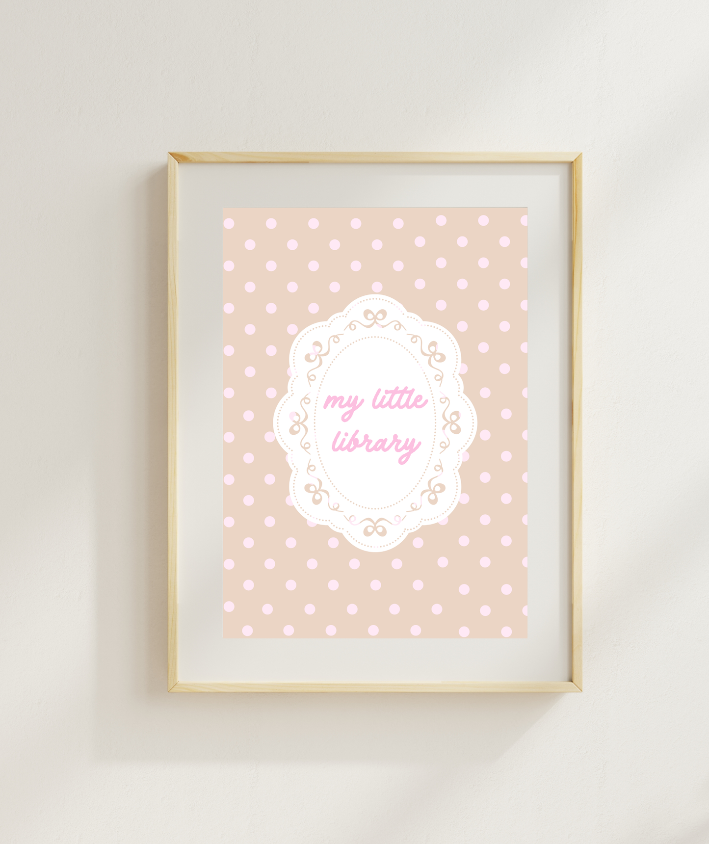 My Little Library Polka Dot Art Print | Library Art Print