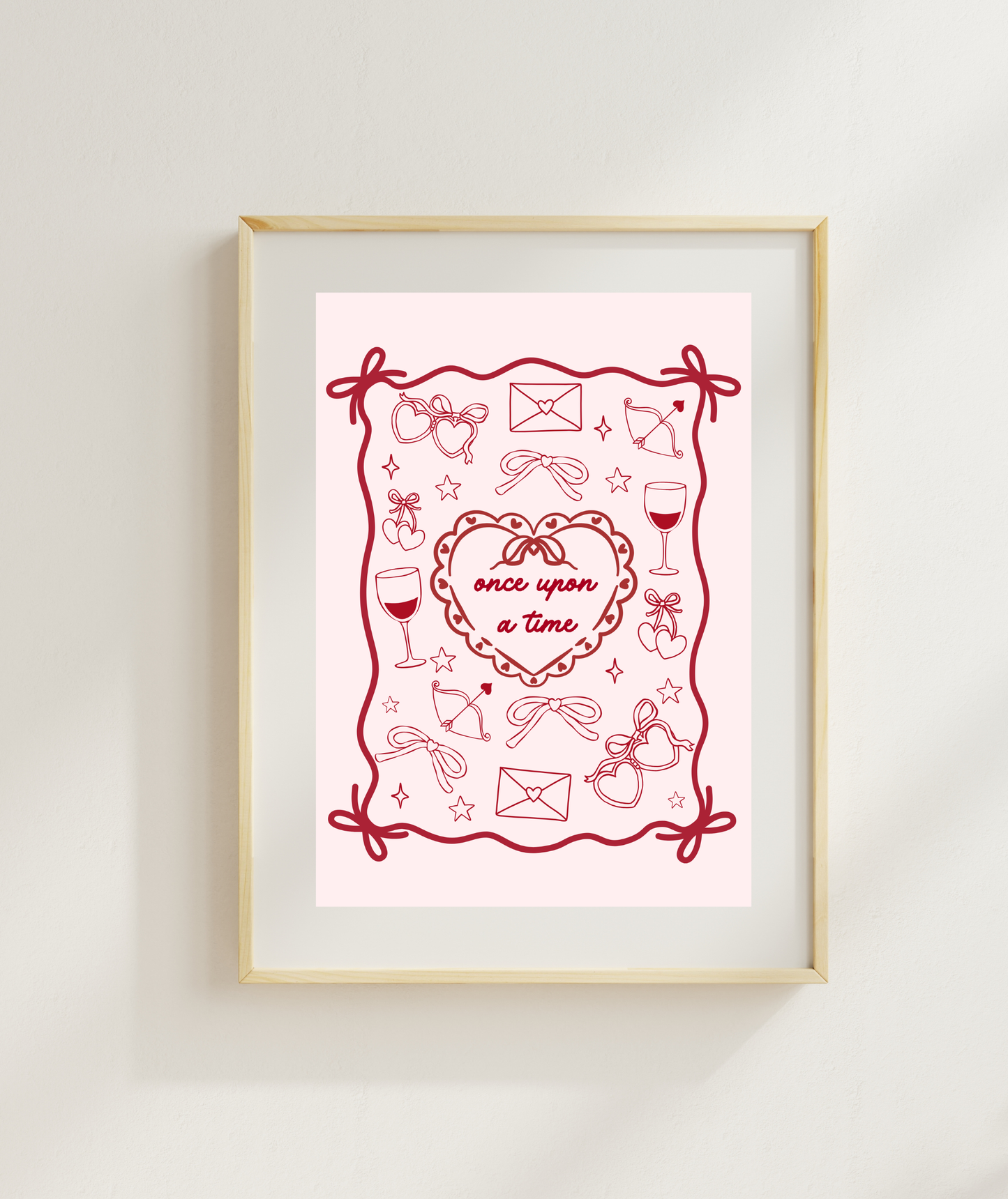 Pink Coquette Once Upon A Time Art Print