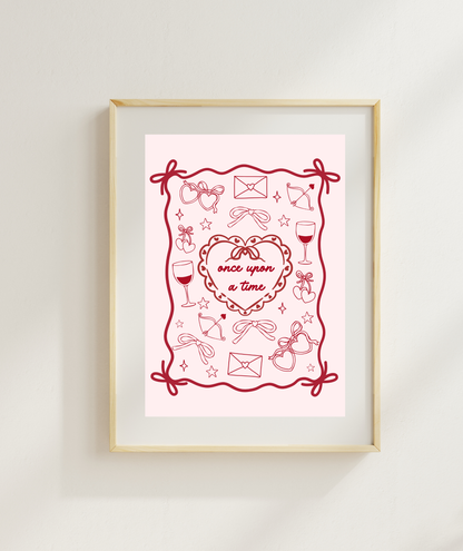Pink Coquette Once Upon A Time Art Print