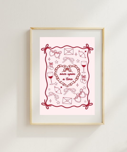 Pink Coquette Once Upon A Time Art Print