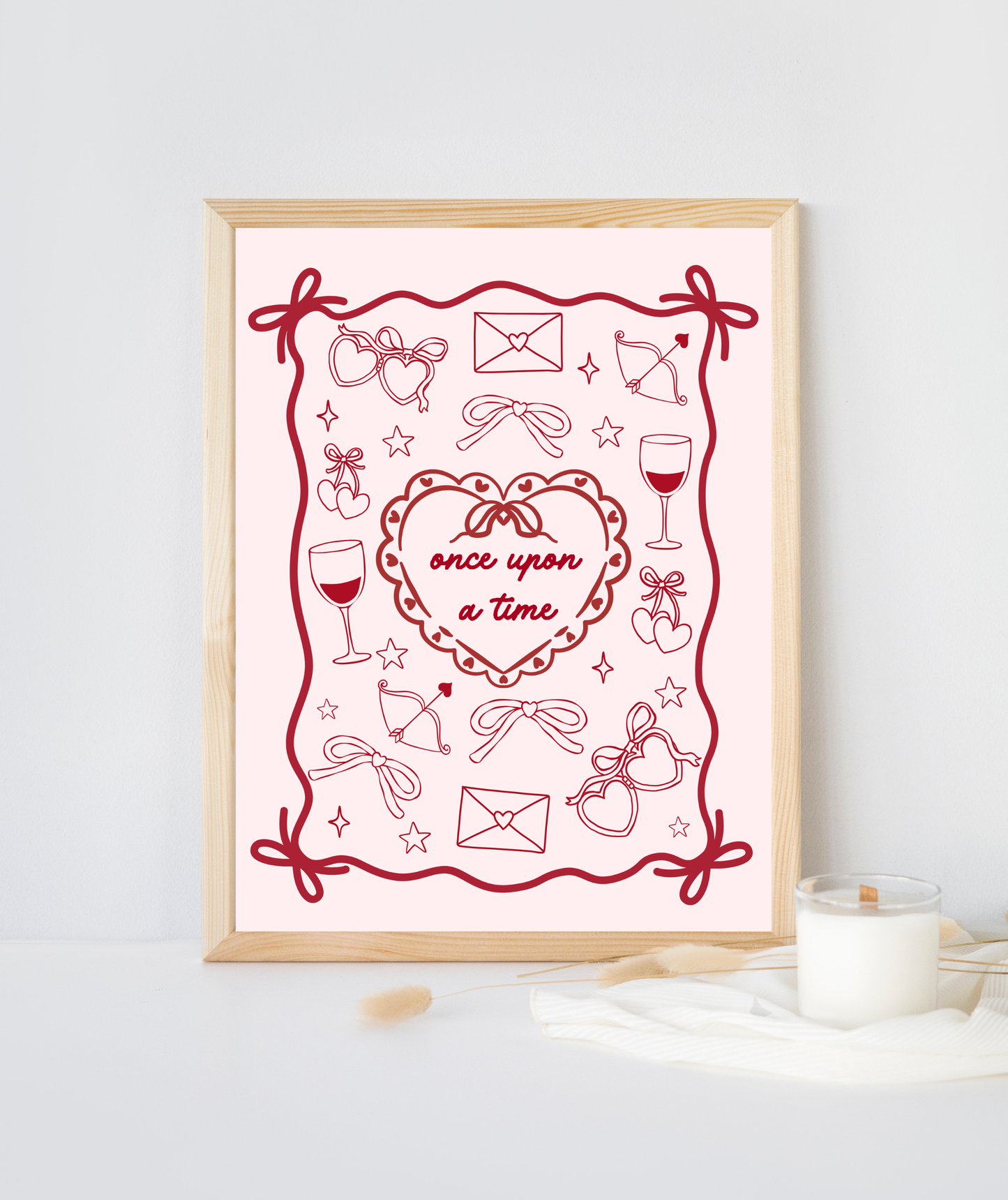 Pink Coquette Once Upon A Time Art Print