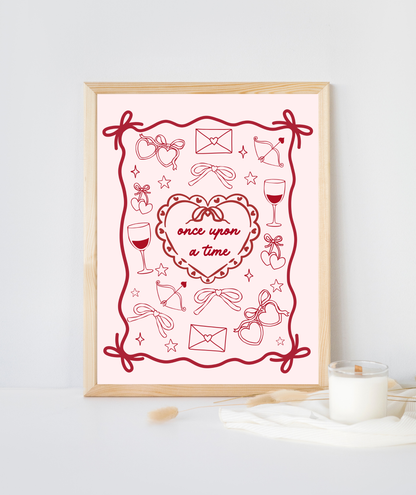 Pink Coquette Once Upon A Time Art Print