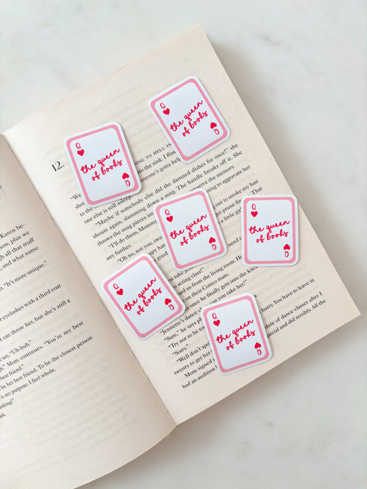 Queen of Books Card Sticker