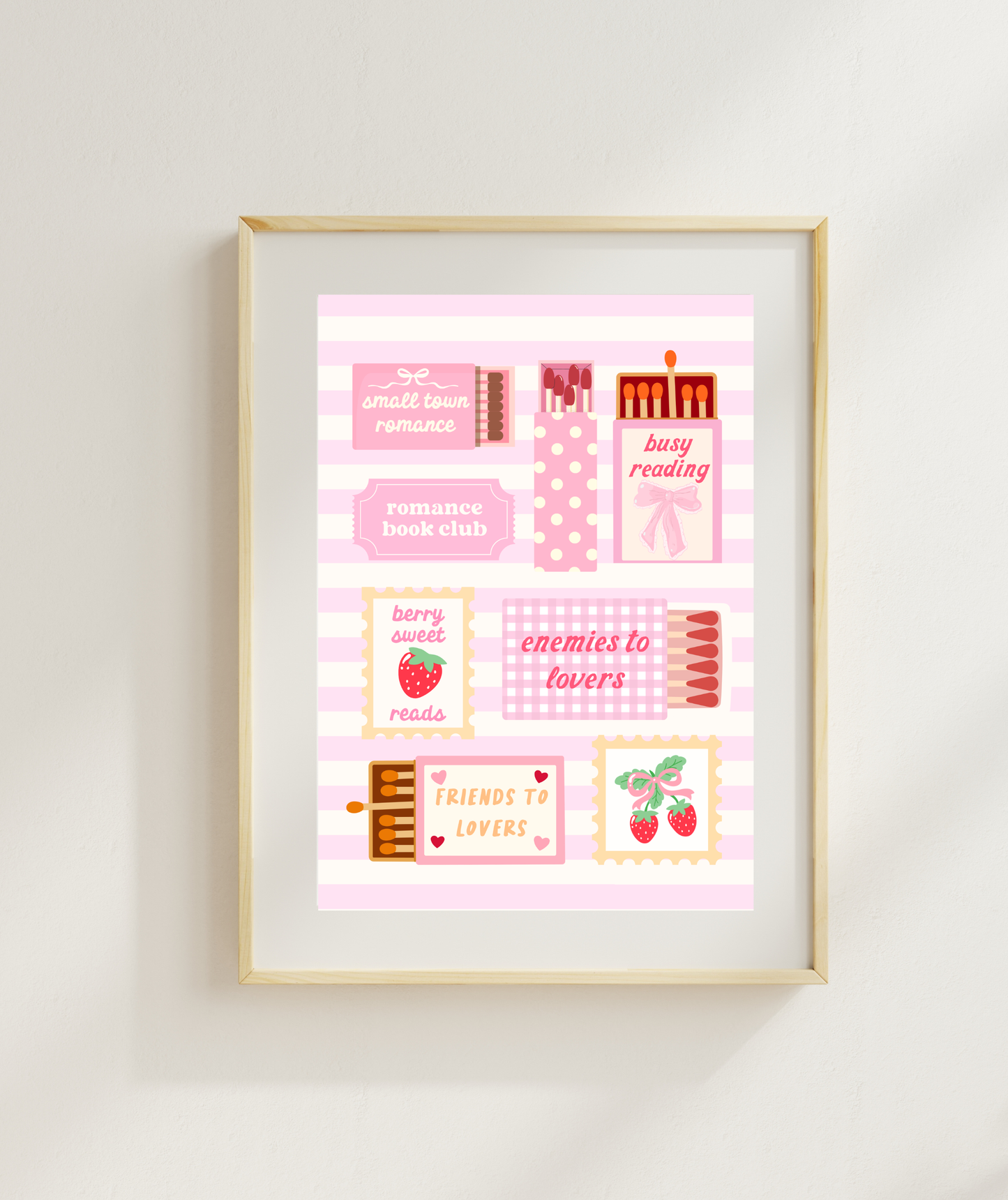 Romance Readers Matchbox Art Print | Book Girly Poster