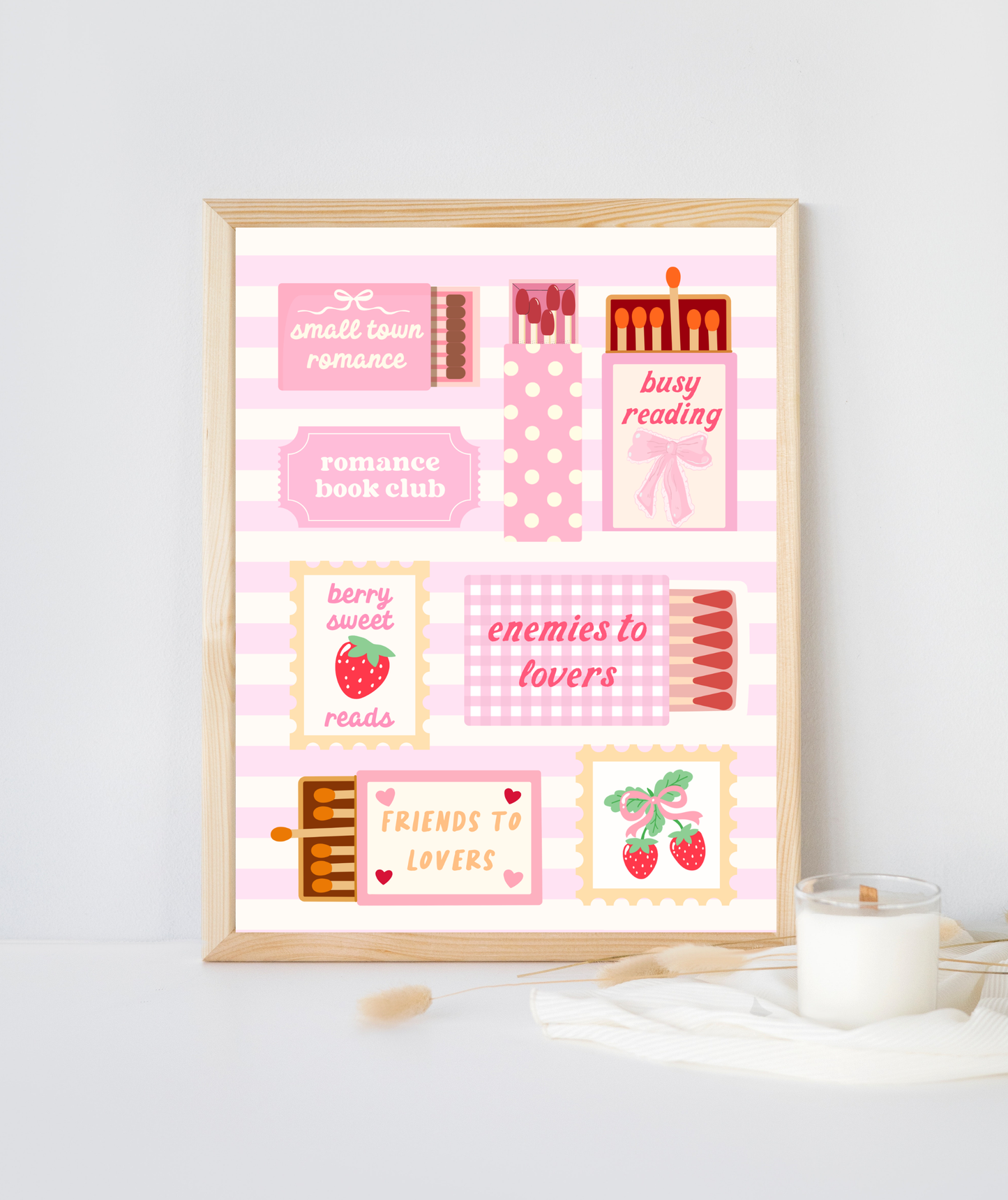 Romance Readers Matchbox Art Print | Book Girly Poster
