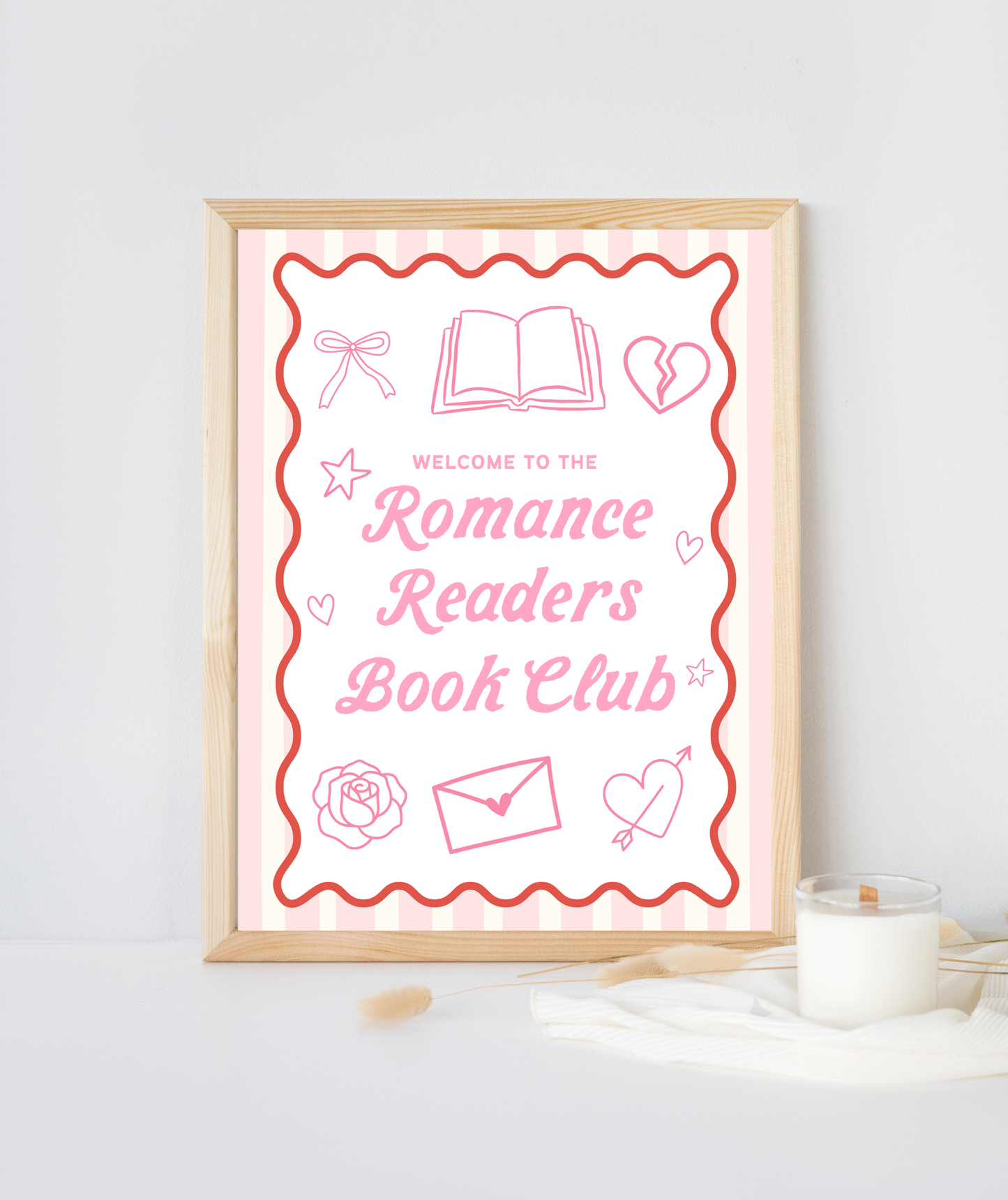 Cute Romance Readers Book Club Art Print