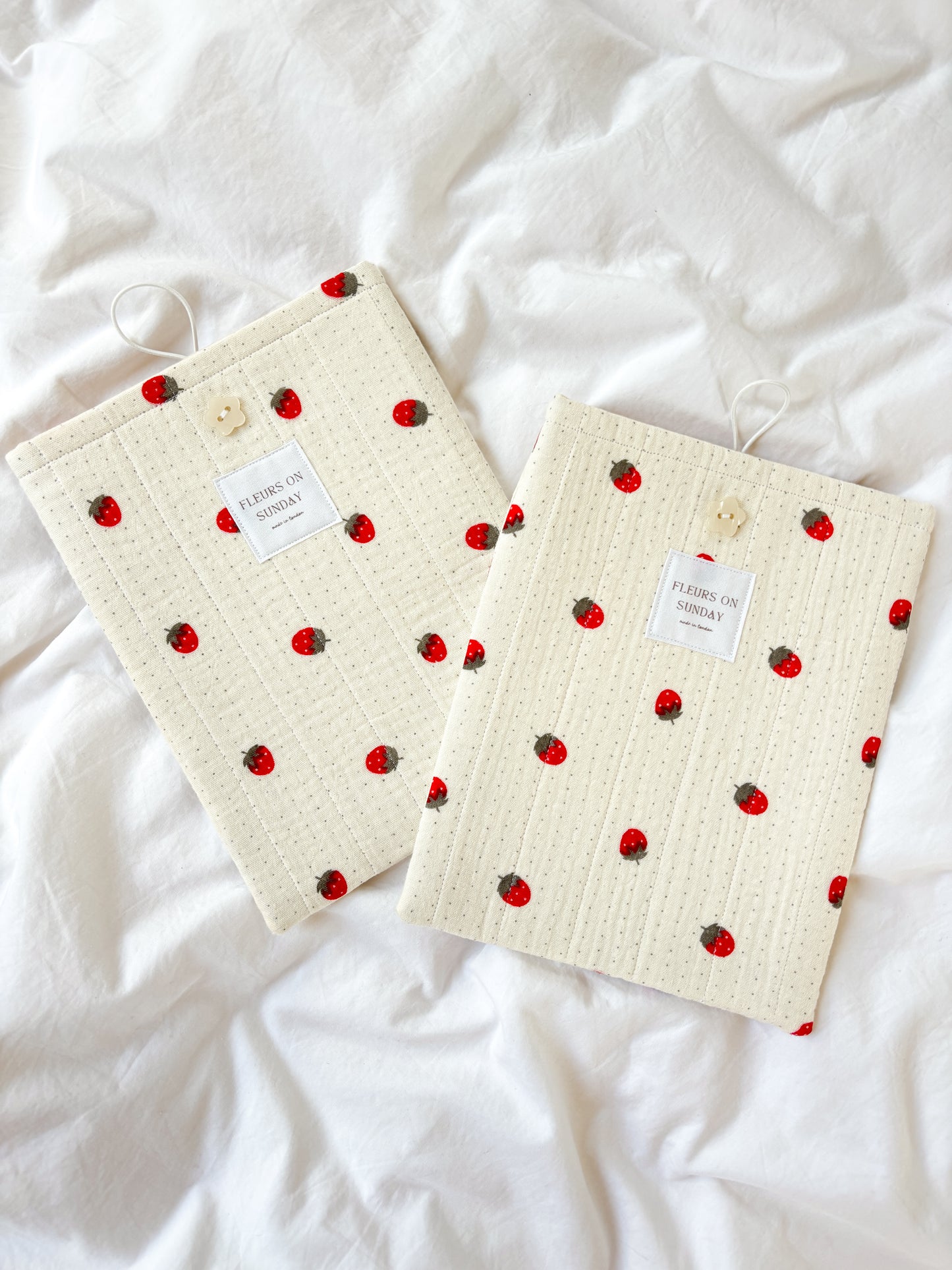 Cute Strawberries Book Sleeve | Cute Book Sleeve